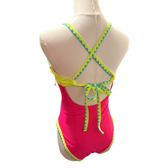 Vibrant Orange and Pink Women's Swimsuit S NWT - Picture 3 of 5